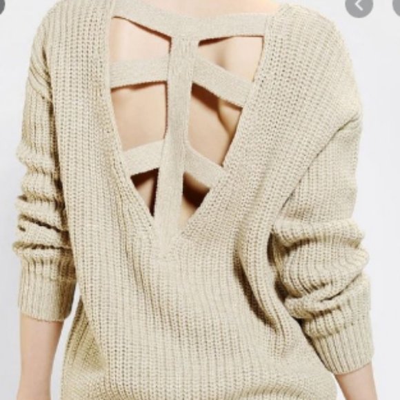 Urban Outfitters Sparkle Fade Cross Back Sweater - Picture 1 of 3